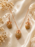 Rose Gold Memorial Orb Jewelry Set