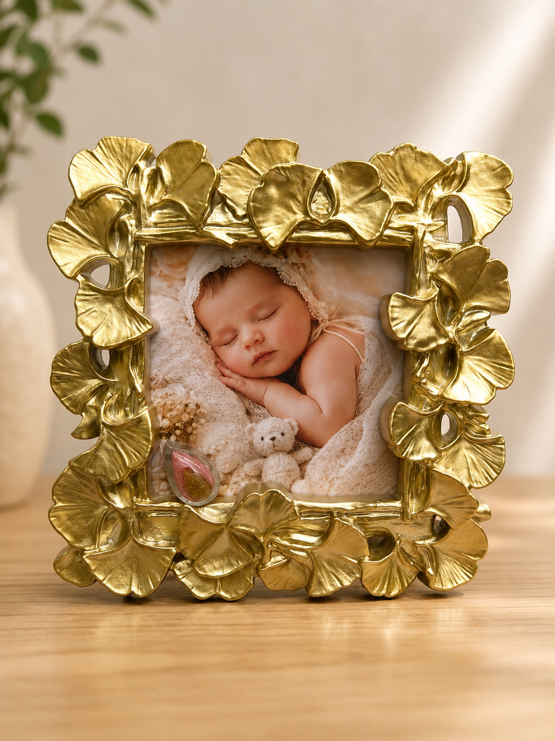 Forever Held Gold Floral Memorial Frame